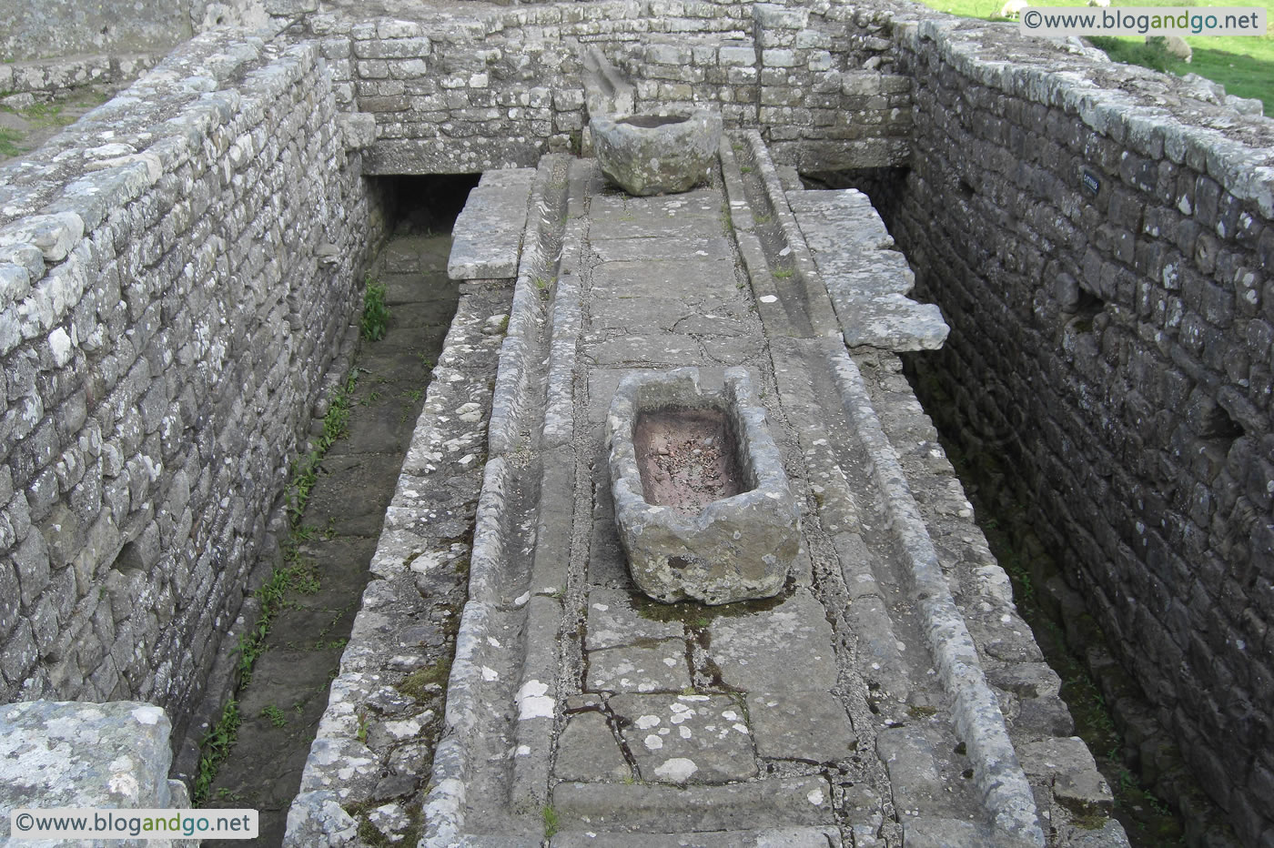 Hadrian's Wall Path - Housesteads - Looking into the latrines
